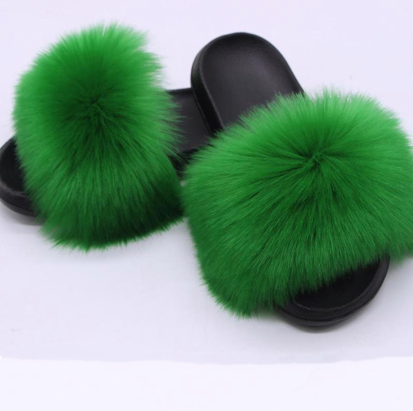 Faux Fox Fur Slippers Women Non Slip Plush Slippers