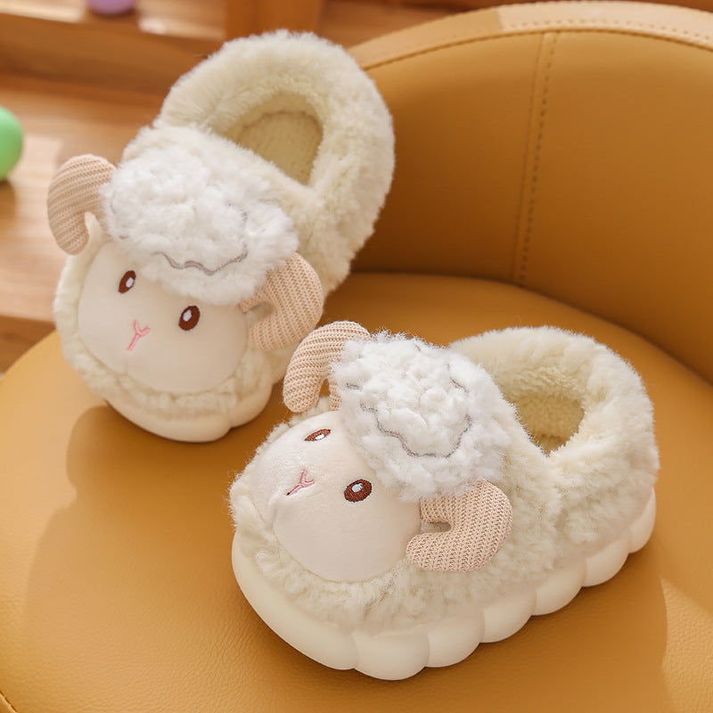 Children's Cotton Slippers Cute Cartoon Indoor Fluffy Slippers