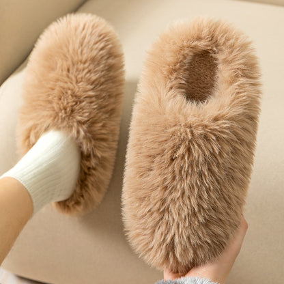 Warm Solid Wool Slippers Casual Indoor Home