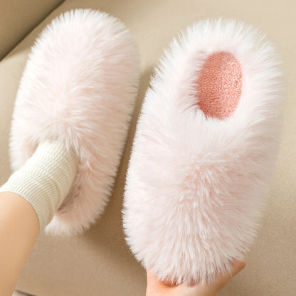 Warm Solid Wool Slippers Casual Indoor Home