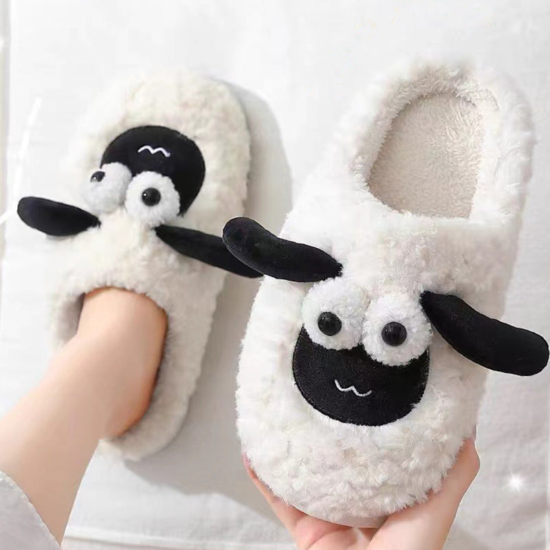 Slip-on Slippers Simple Lamb Thermal Cotton Slippers