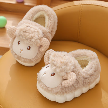 Children's Cotton Slippers Cute Cartoon Indoor Fluffy Slippers