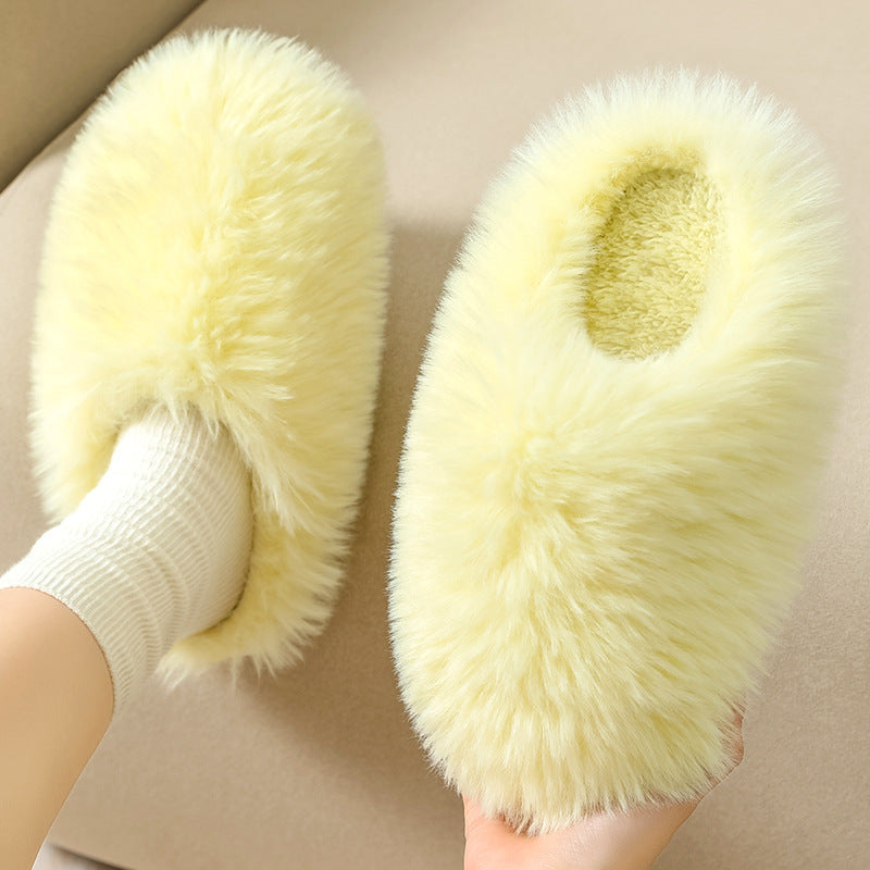 Warm Solid Wool Slippers Casual Indoor Home