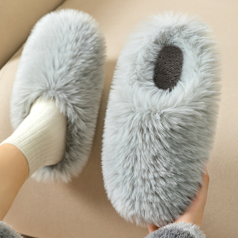 Warm Solid Wool Slippers Casual Indoor Home