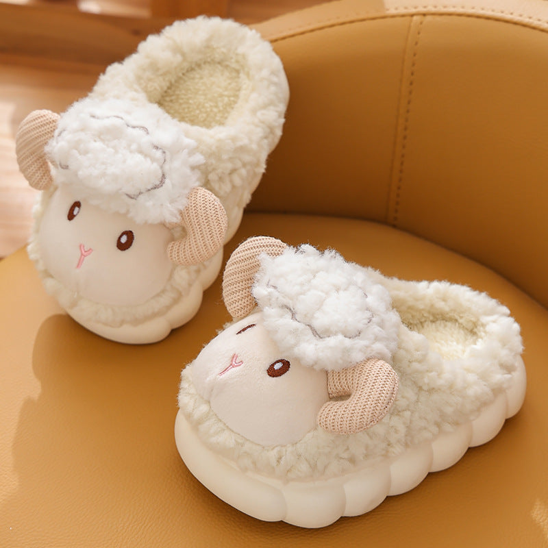 Children's Cotton Slippers Cute Cartoon Indoor Fluffy Slippers